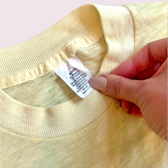Vintage 70s Tshirt Smokey Mountains Yellow Tee Short Sleeve Medium - Picture 5 of 7